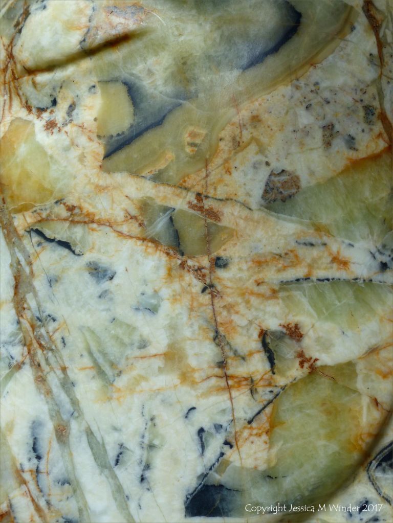 Natural pattern in brecciated onyx