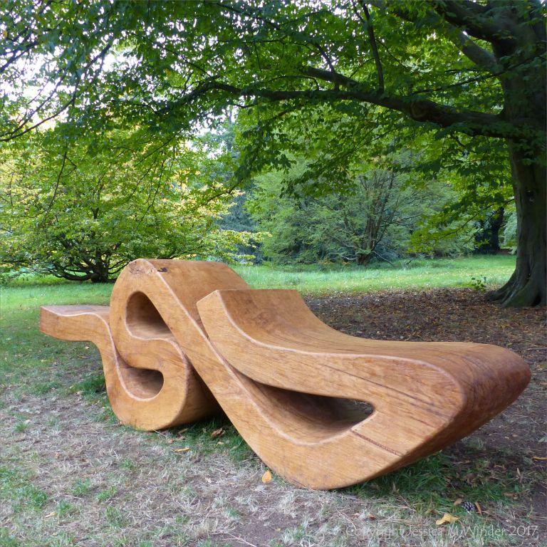 Wooden Seating Sculpture by Nigel Ross at Kew Gardens
