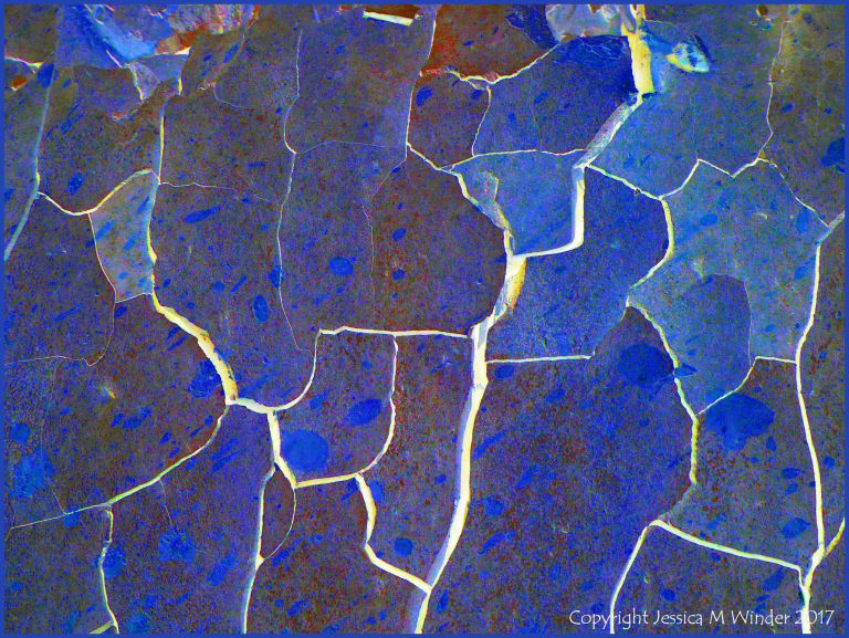 Abstract image based on natural fracture patterns in soft rocks