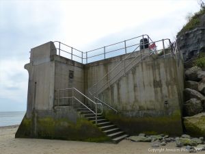 The steps at the end of the new sea wall at Lyme Regis