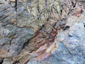 Detail of of hornblende schist at Polurrian Cove in Cornwall