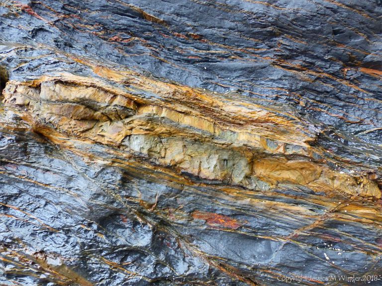 Metasedimentary rock from the Porthscatho Formation in Cornwall