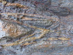 Metasedimentary rock from the Porthscatho Formation in Cornwall