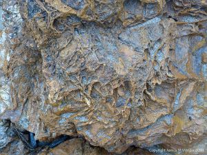 Close-up of rock texture in a fault zone