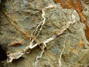 Detail of rock pattern and texture in a fault zone