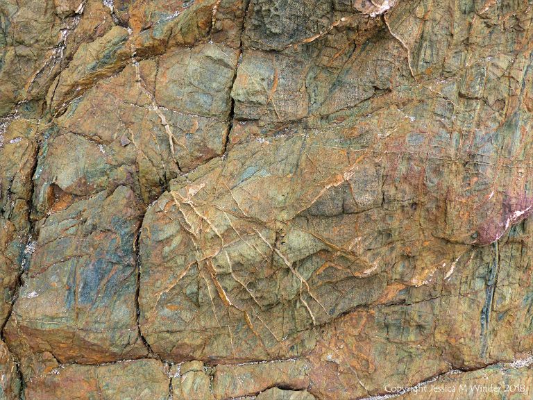 Detail of rock pattern and texture in a fault zone