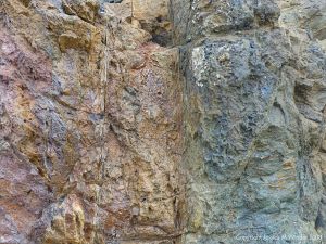 Detail of rock pattern and texture in a fault zone