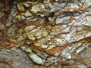 Detail of rock pattern and texture in a fault zone