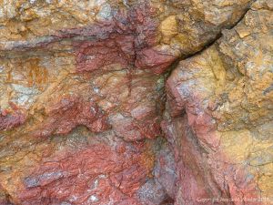 Detail of rock pattern and texture in a fault zone