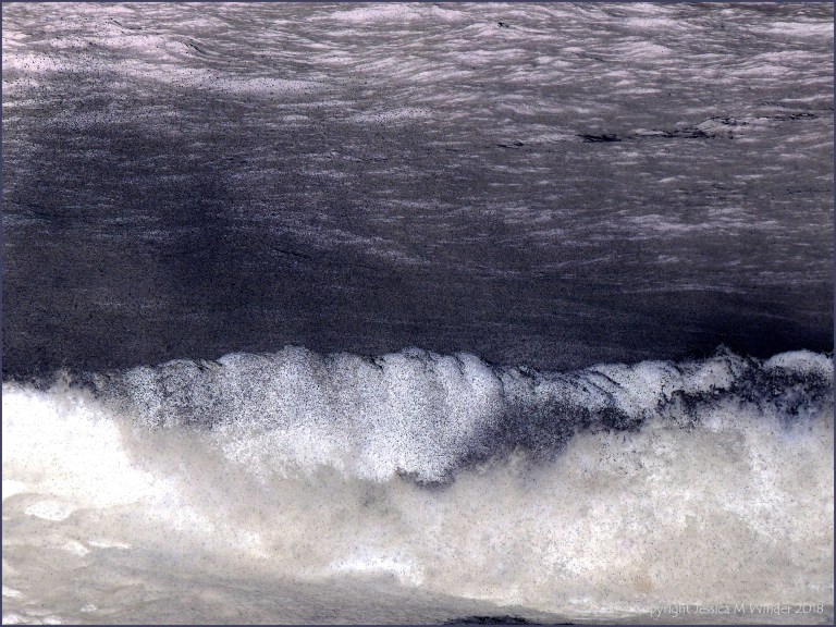 The crest of a breaking wave