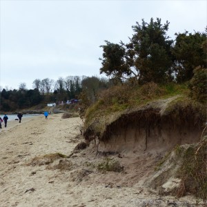 Erosion at the top of a beach