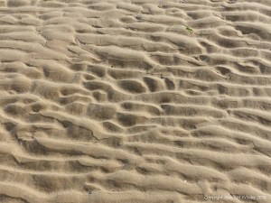 Natural patterns in the sand on the beach