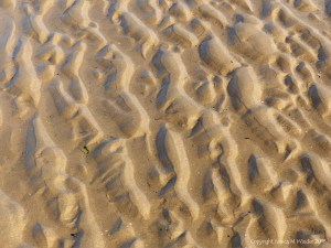 Natural patterns in the sand on the beach