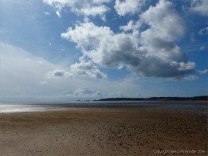 View of Swansea Bay at low tide looking towards Mumbles