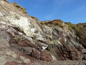 Cliffs at the north end of Kennack Sands