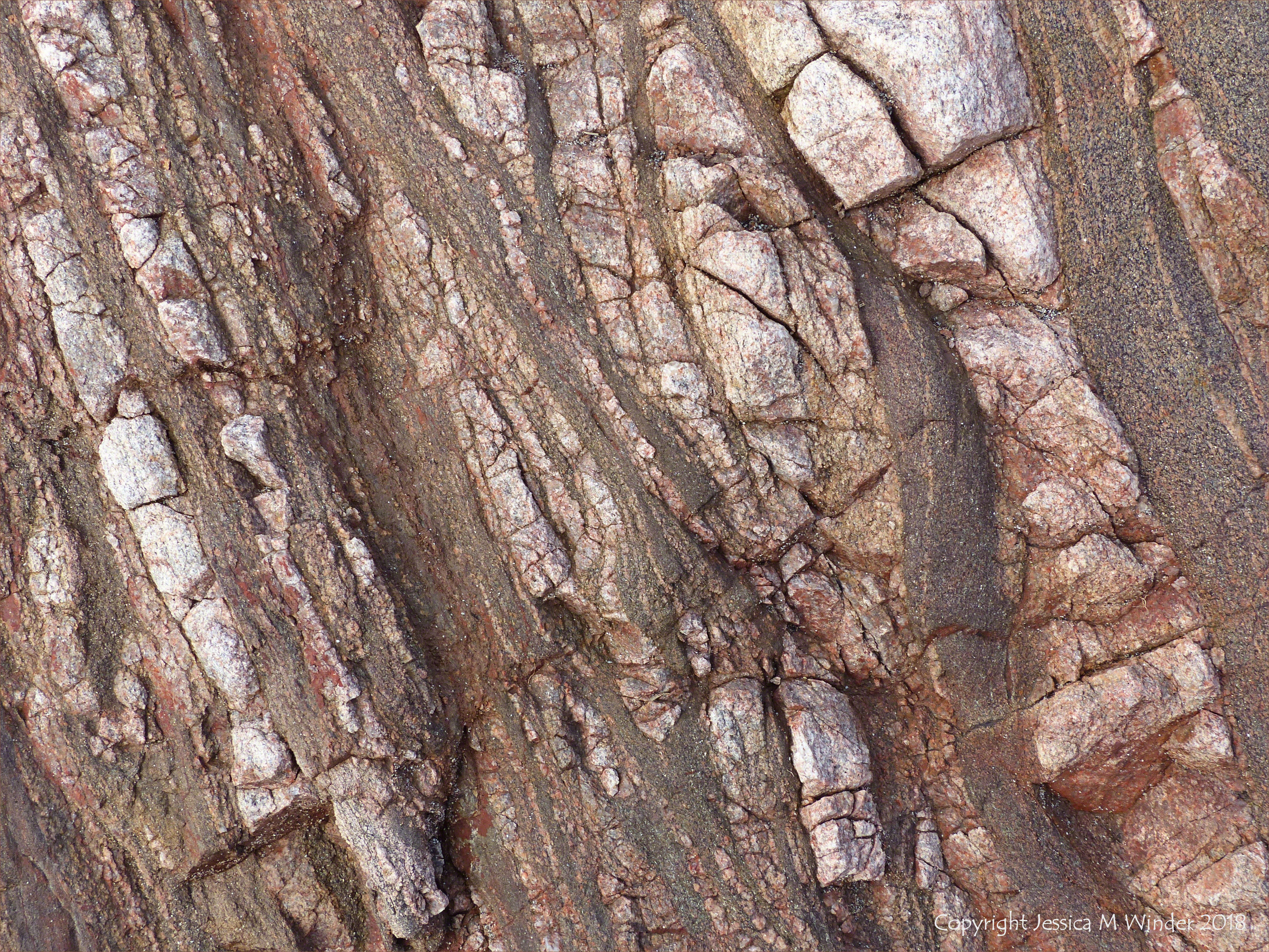 Natural abstract patterns in Cornish rock