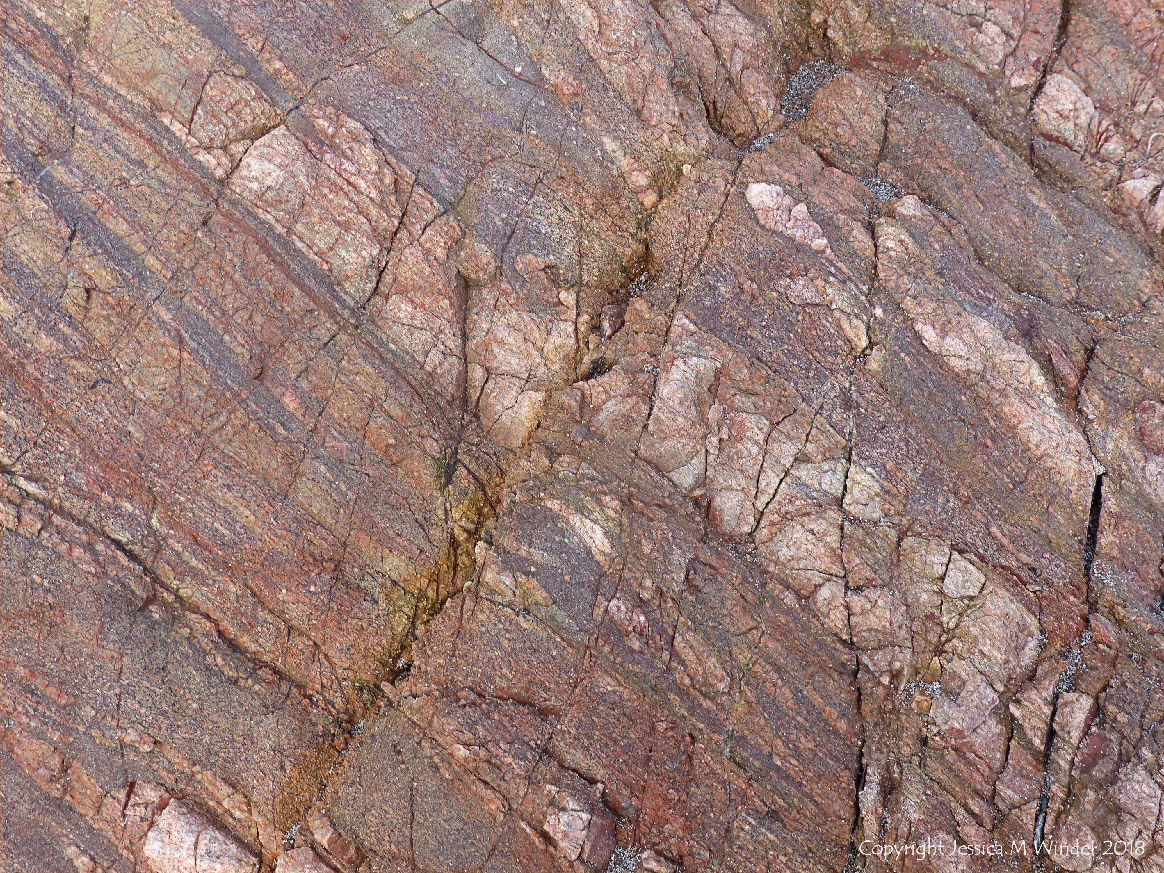 Natural abstract patterns in Cornish rock