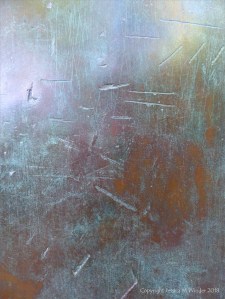 Detail of patination and texture on a bronze sculpture by Barbara Hepworth