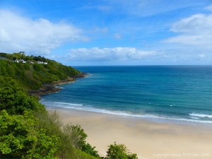 View looking down to Carbis Bay from the cliff-top path