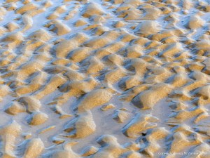 Natural patterns in the sand on the beach