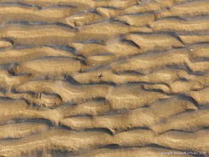 Natural patterns in the sand on the beach