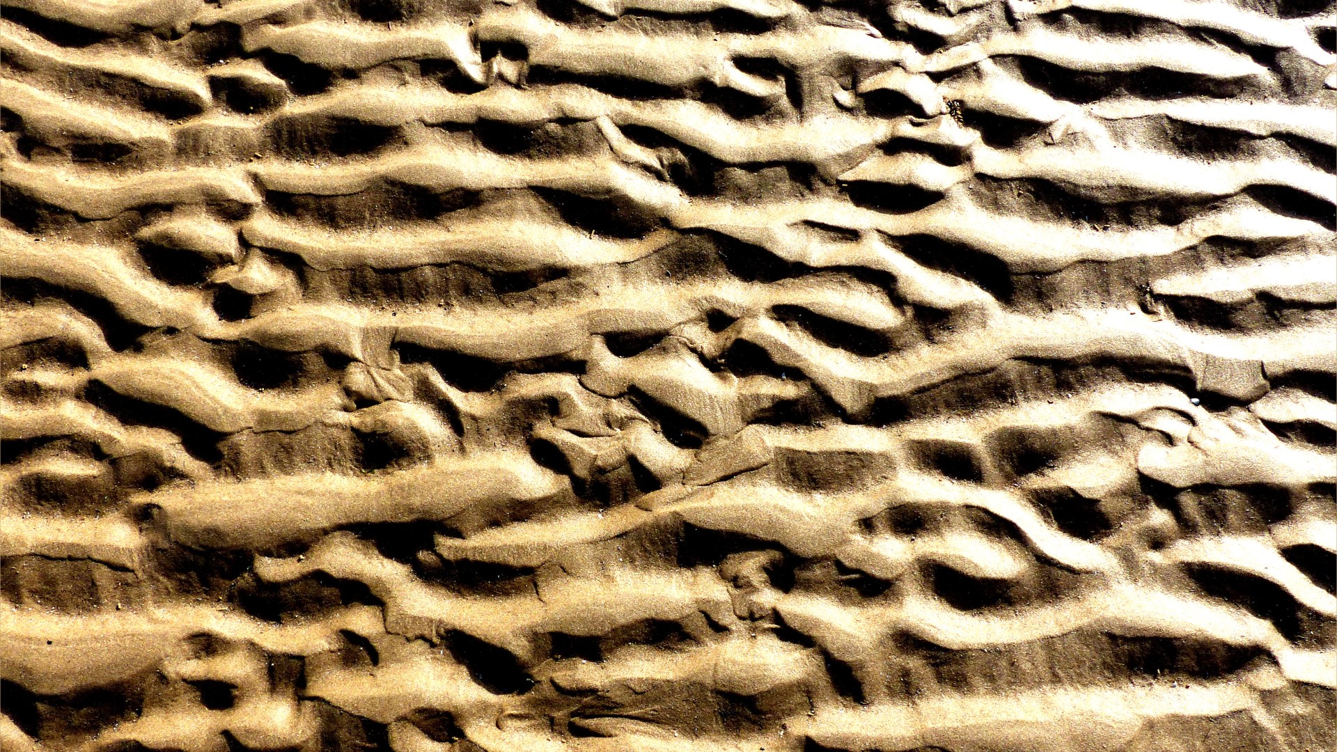 Natural patterns in the sand on the beach