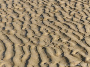 Natural patterns in the sand on the beach