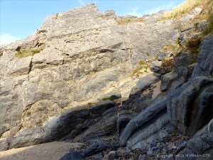 Prissen's Tor rocks at Broughton Bay in Gower, South Wales