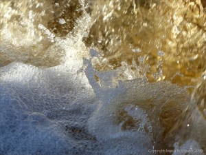 A torrent of water flowing in a Cornish stream