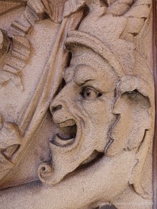 Stone carving of a mythical beast