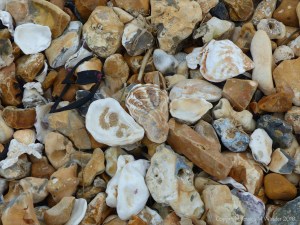 Beach stones with natural holes