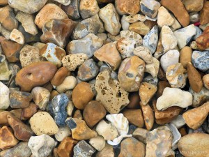Beach stones with natural holes