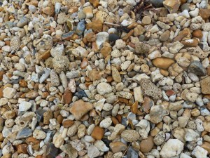 Beach stones with natural holes