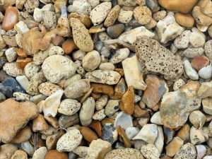 Beach stones with natural holes