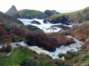Looking down at Kynance Cove