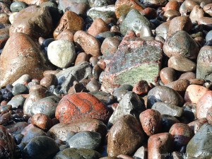 Mostly serpentine pebbles at Kynance Cove