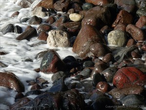Mostly serpentine pebbles at Kynance Cove