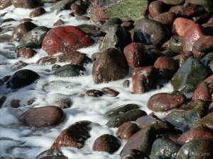 Mostly serpentine pebbles at Kynance Cove