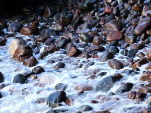 Mostly serpentine pebbles at Kynance Cove