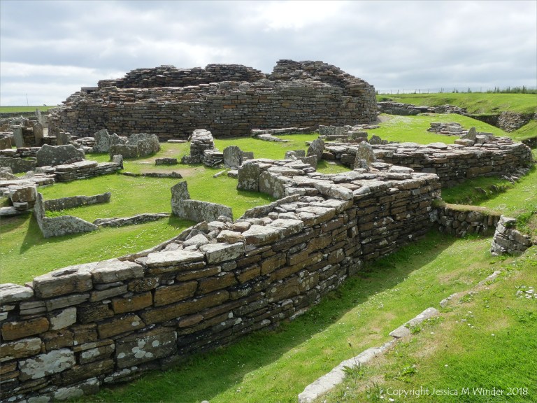 Broch of Gurness archaeological remains in Orkney constructed with Stromness Flagstone 2000 years ago