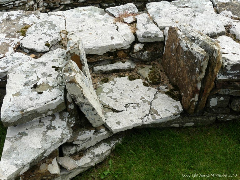 Broch of Gurness archaeological remains in Orkney constructed with Stromness Flagstone 2000 years ago