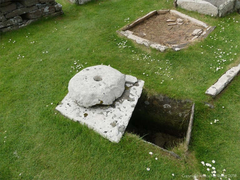 Broch of Gurness archaeological remains in Orkney constructed with Stromness Flagstone 2000 years ago