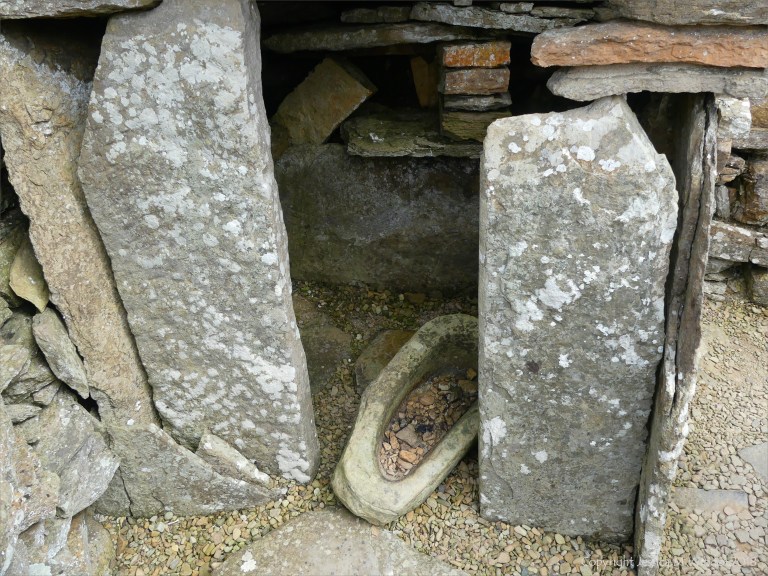 Broch of Gurness archaeological remains in Orkney constructed with Stromness Flagstone 2000 years ago