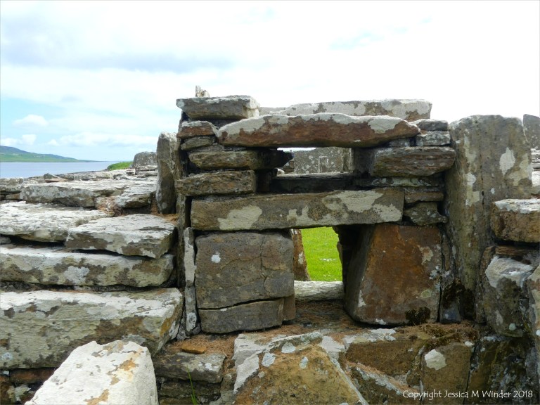 Broch of Gurness archaeological remains in Orkney constructed with Stromness Flagstone 2000 years ago