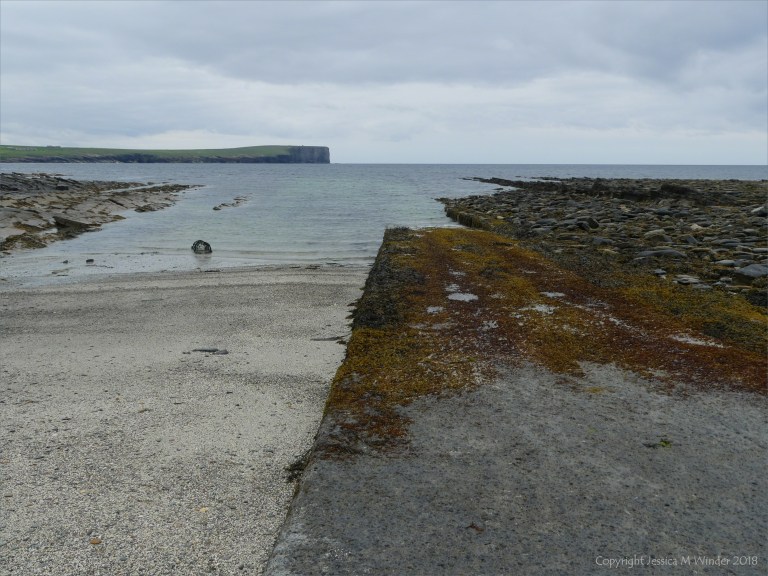 Seaweed-covered slipway at Birsay
