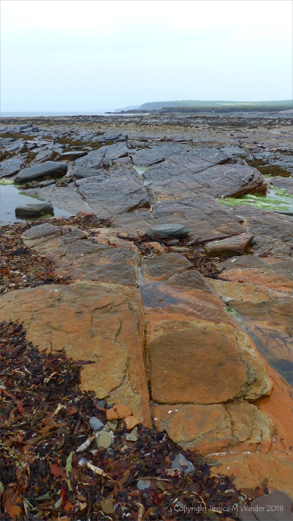Rocks in the rain at Birsay Causeway in Orkney