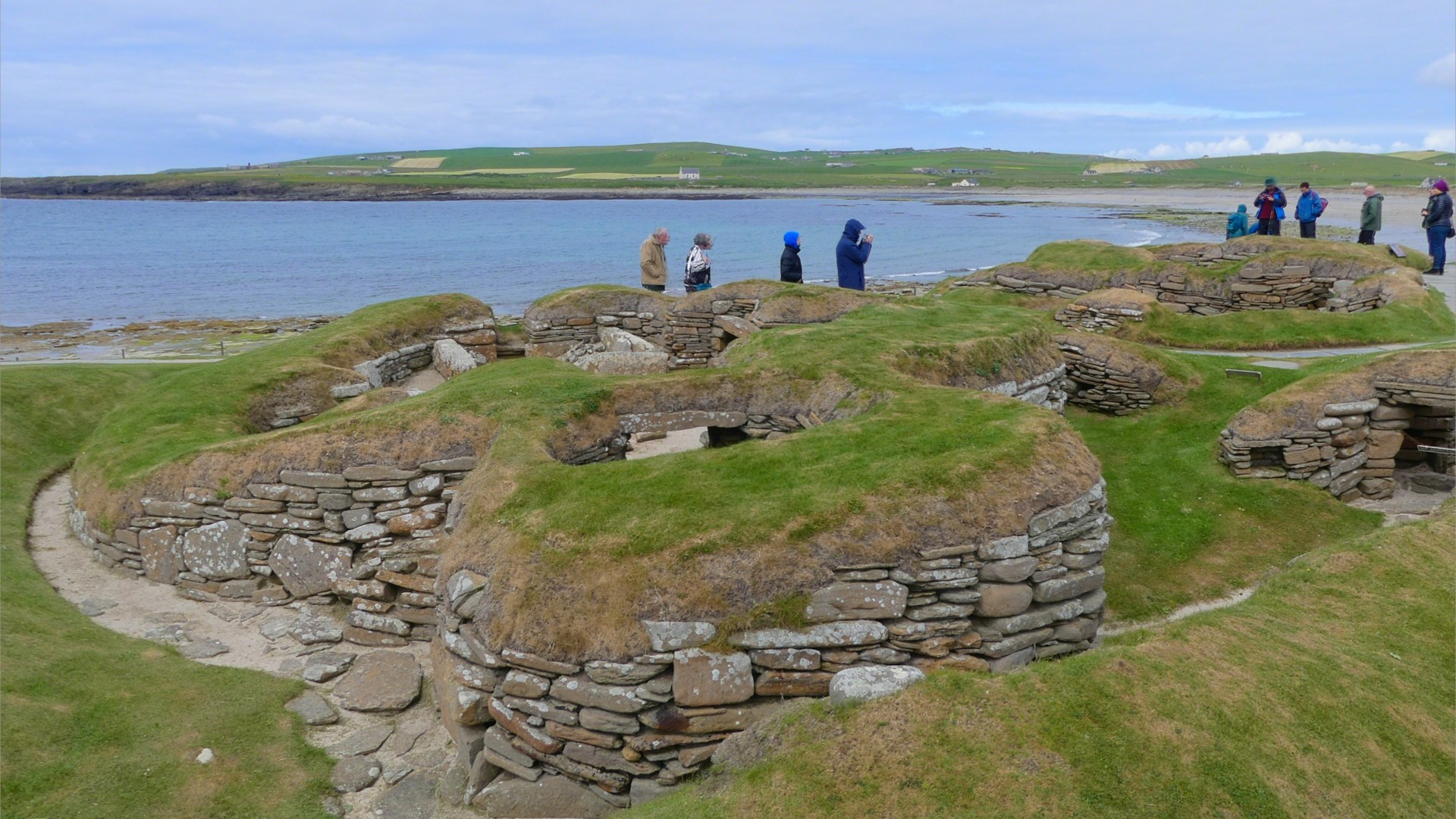 The remains of neolithic buildings at Skara Brae in Orkney