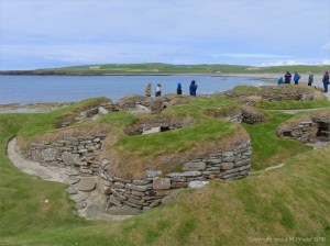 The remains of neolithic buildings at Skara Brae in Orkney
