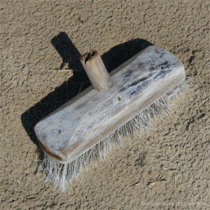 Broken deck broom washed ashore