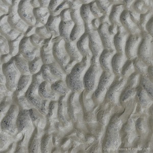 Natural pattern and texture in wet beach sand